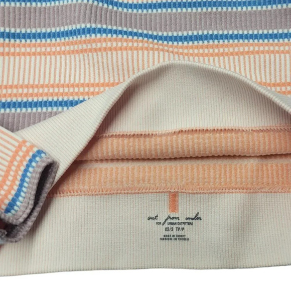 Urban Outfitters Out From Under Striped Ribbed Long Sleeve Crop Top - Picture 3 of 5
